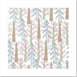 Forest trees pattern Posters and Art